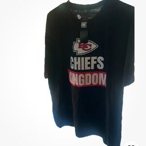 NFL Chiefs Black T-Shirt with Red and White Graphics size XL